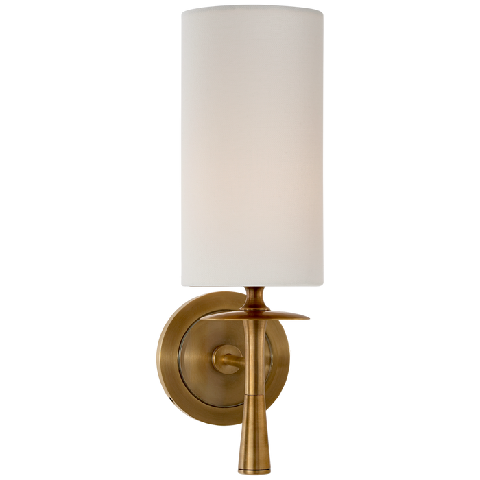 Drunmore Single Sconce - Hand-Rubbed Antique Brass/Linen Shade