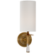Drunmore Single Sconce - Hand-Rubbed Antique Brass/Linen Shade/Crystal
