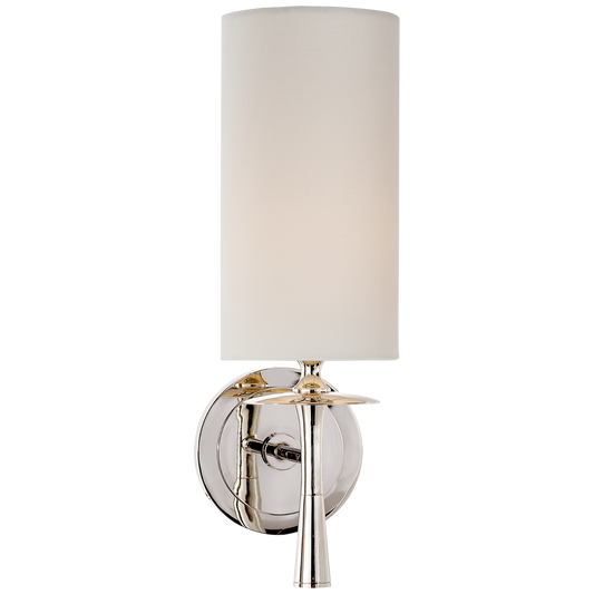 Drunmore Single Sconce - Polished Nickel/Linen Shade