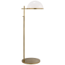 Dulcet Medium Pharmacy Floor Lamp Antique Brass White Glass