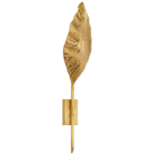 Dumaine Single Pierced Leaf Sconce - Antique Burnished Brass Finish