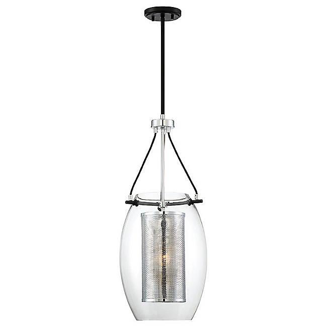 Dunbar Pendant - Polished Chrome with Matte Black Finish