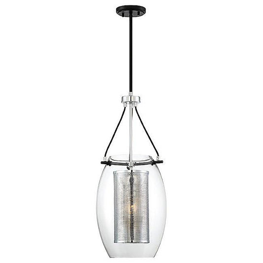 Dunbar Pendant - Polished Chrome with Matte Black Finish