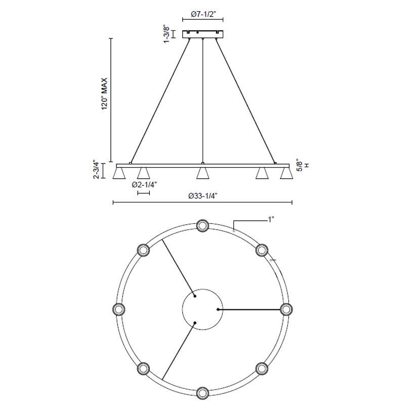 Dune LED Chandelier - Diagram