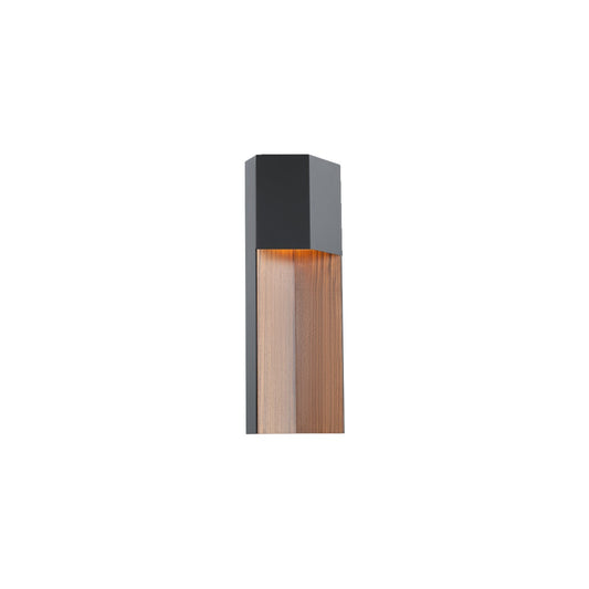 Dusk Large LED Outdoor Wall Sconce - Black Finish Dark Walnut