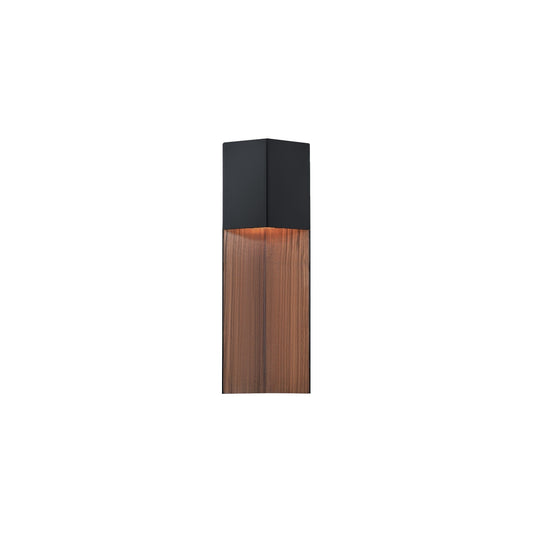 Dusk Large LED Outdoor Wall Sconce - Black Finish Dark Walnut