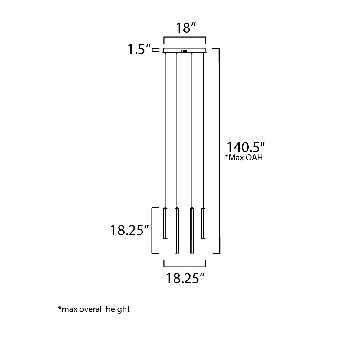 Hover LED Multi Light Pendant - Diagram