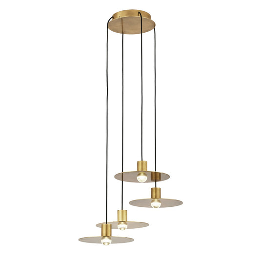 Eaves 4-Light Chandelier - Natural Brass Finish