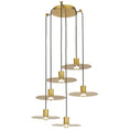 Load image into Gallery viewer, Eaves 6-Light Chandelier - Natural Brass Finish
