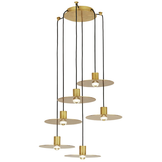 Eaves 6-Light Chandelier - Natural Brass Finish