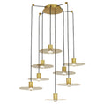 Load image into Gallery viewer, Eaves 8-Light Chandelier - Natural Brass Finish
