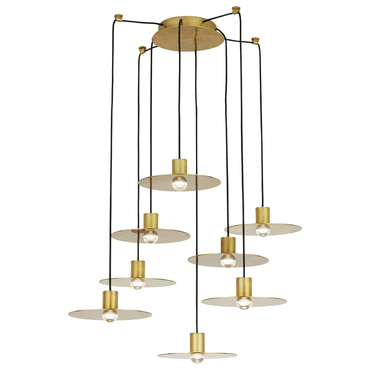 Eaves 8-Light Chandelier - Natural Brass Finish