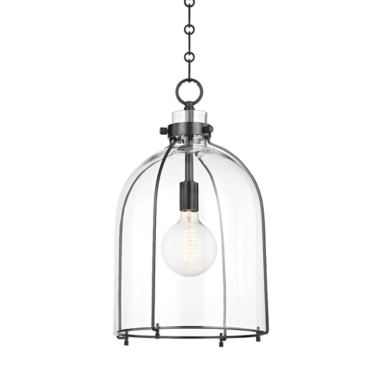 Eldridge Dome Pendant - Old Bronze Finish Clear Glass