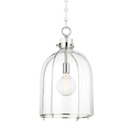 Load image into Gallery viewer, Eldridge Dome Pendant - Polished Nickel Finish Clear Glass
