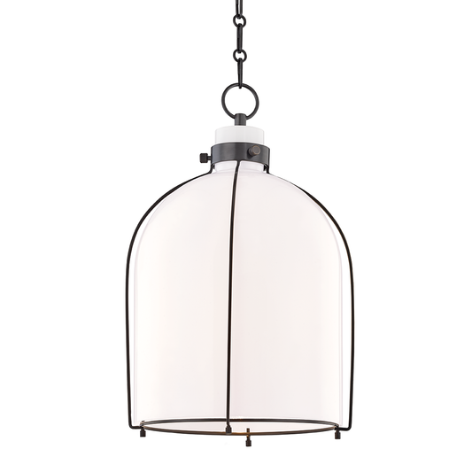 Eldridge Dome Pendant - Old Bronze Finish Opal Glass