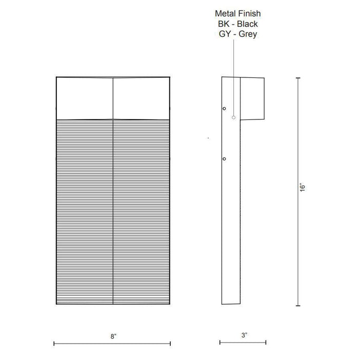 Element Large Outdoor LED Wall Sconce - Diagram