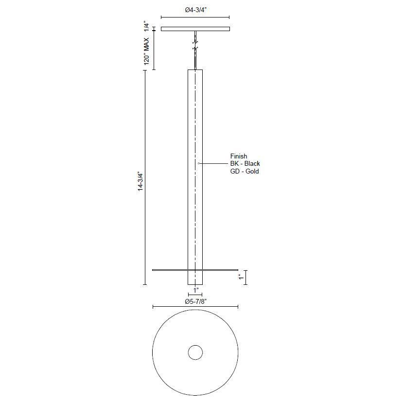 Elixir Disc LED Mini Pendant - Diagram