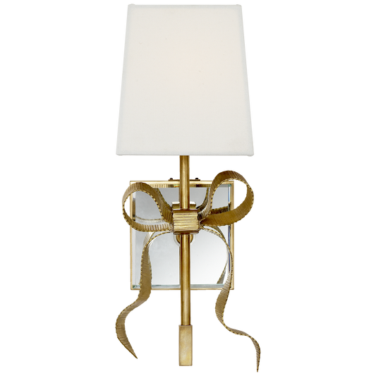 Ellery Small Gros-Grain Bow Sconce - Soft Brass