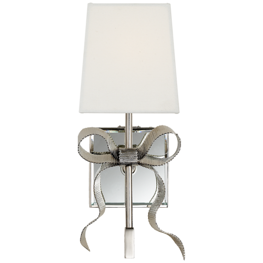 Ellery Small Gros-Grain Bow Sconce - Polished Nickel