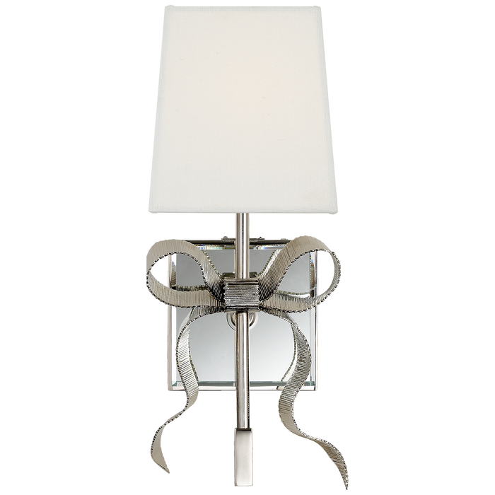 Ellery Small Gros-Grain Bow Sconce - Polished Nickel