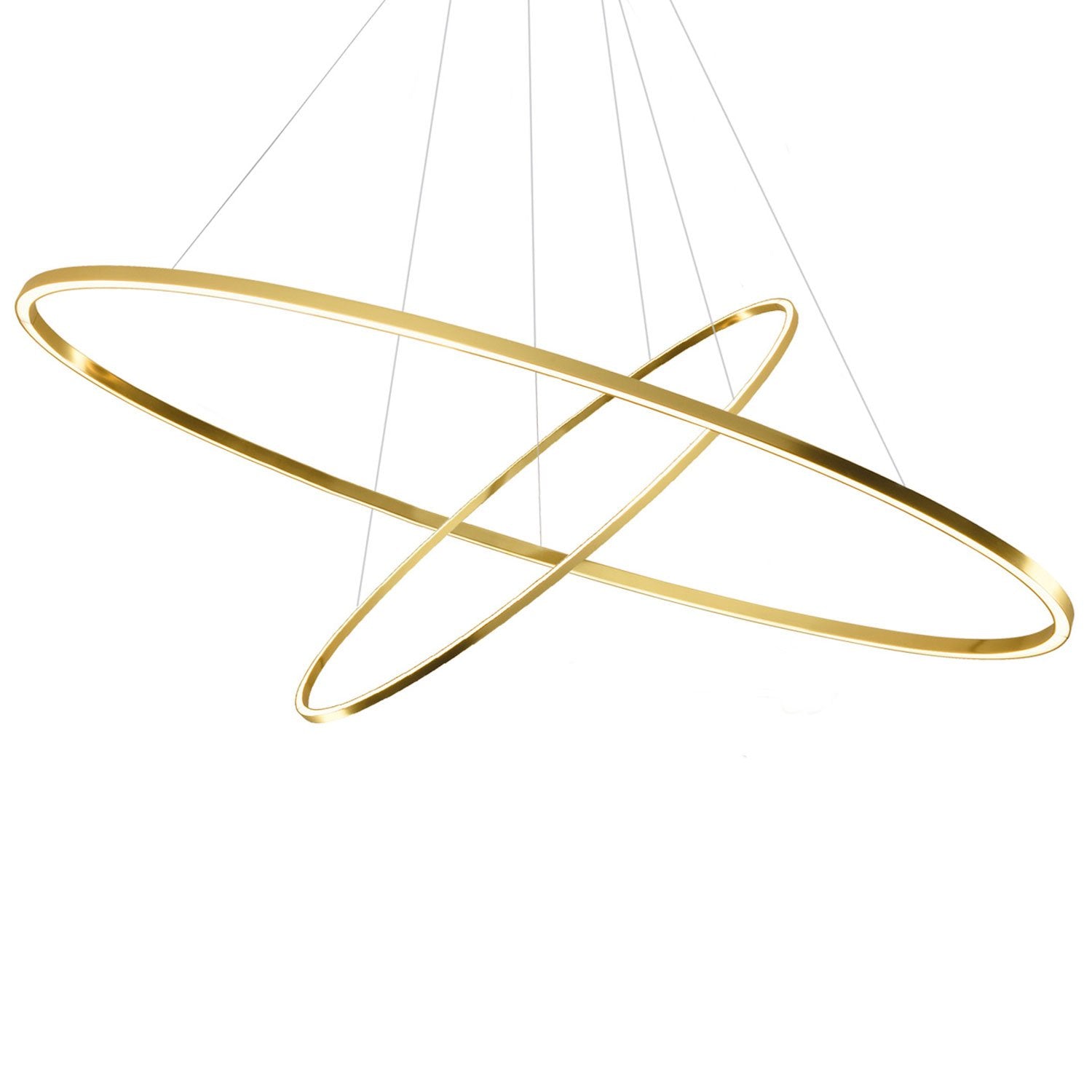 Ellisse Double Mega LED Pendant - Gold Finish