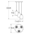 Load image into Gallery viewer, Ellisse 3-Light Multipoint Pendant - Diagram
