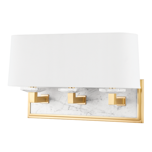 Elwood 3-Light Bath Vanity - Aged Brass Finish