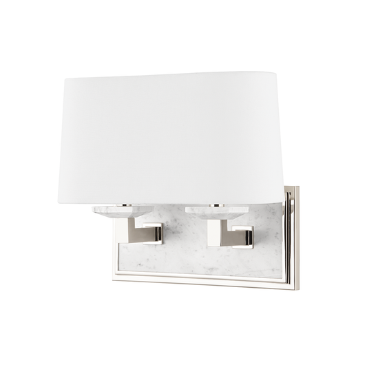 Elwood 2-Light Bath Vanity - Polished Nickel Finish