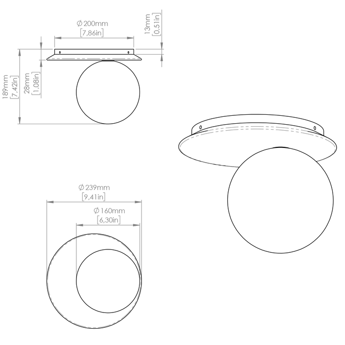 Emma Semi-Flushmount - Diagram