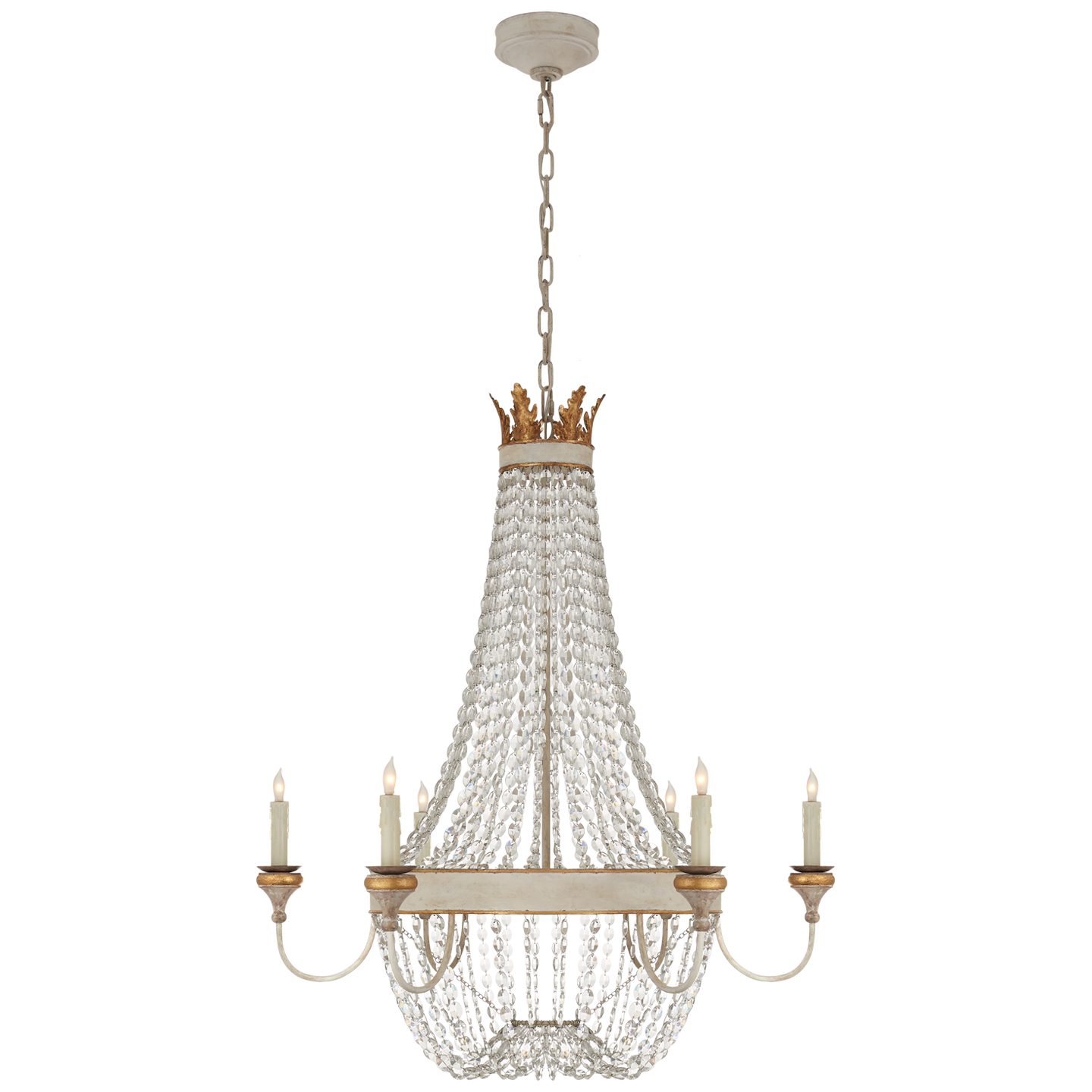 Entellina Chandelier - Vintage White/Gild Finish