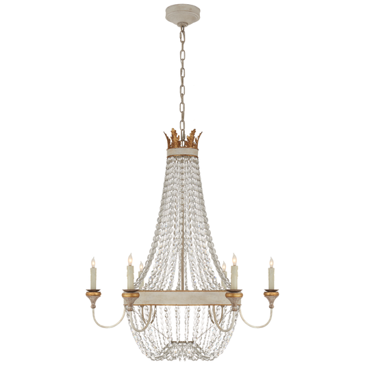 Entellina Chandelier - Vintage White/Gild Finish