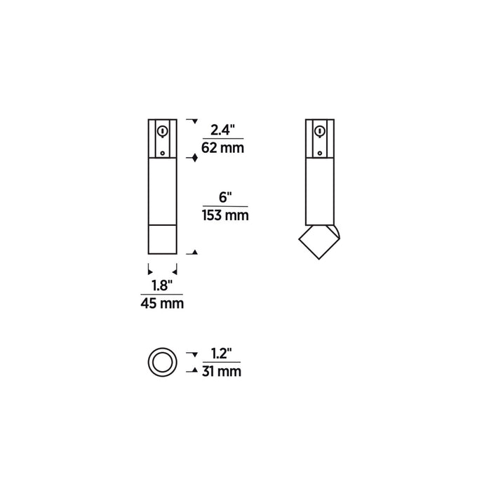Entra 2" LED Adjustable Cylinder Conduit Mount - Diagram