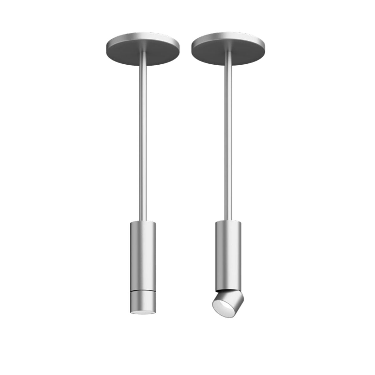 Entra 2" LED Adjustable Cylinder Pendant - Brushed Aluminum Finish