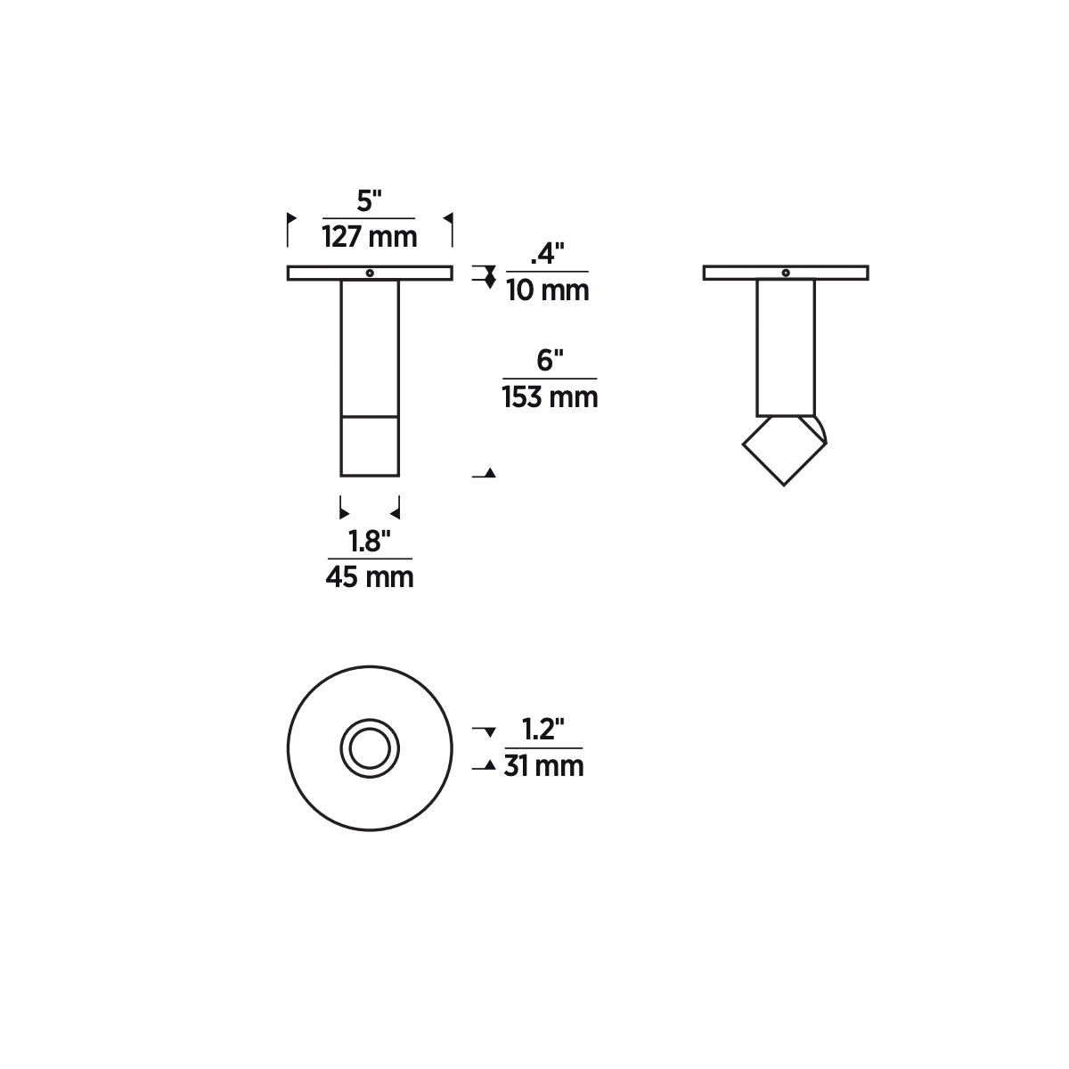 Entra 2" LED Adjustable Cylinder Surface Mount