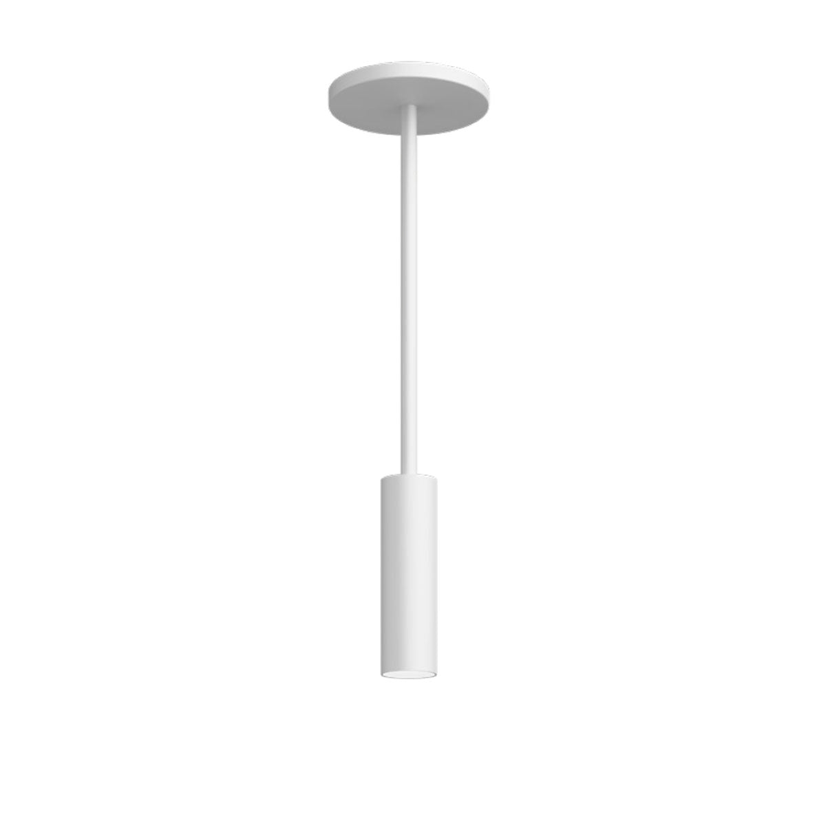 Entra 2" LED Fixed Cylinder Pendant - White Finish