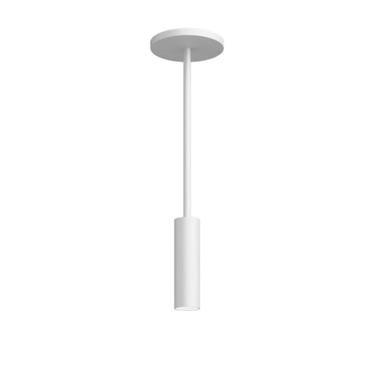 Entra 2" LED Fixed Cylinder Pendant - White Finish