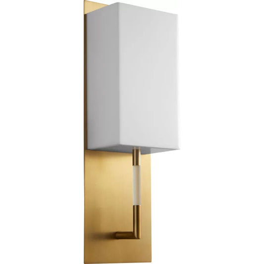 Epoch Wall Light - Aged Brass Finish Matte White Acrylic Shade