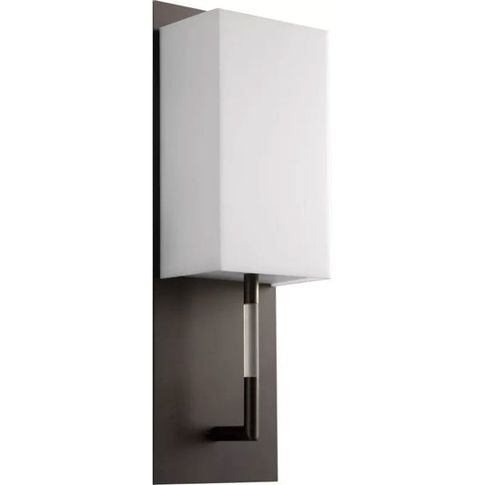 Epoch Wall Light - Oiled Bronze Finish Matte White Acrylic Shade