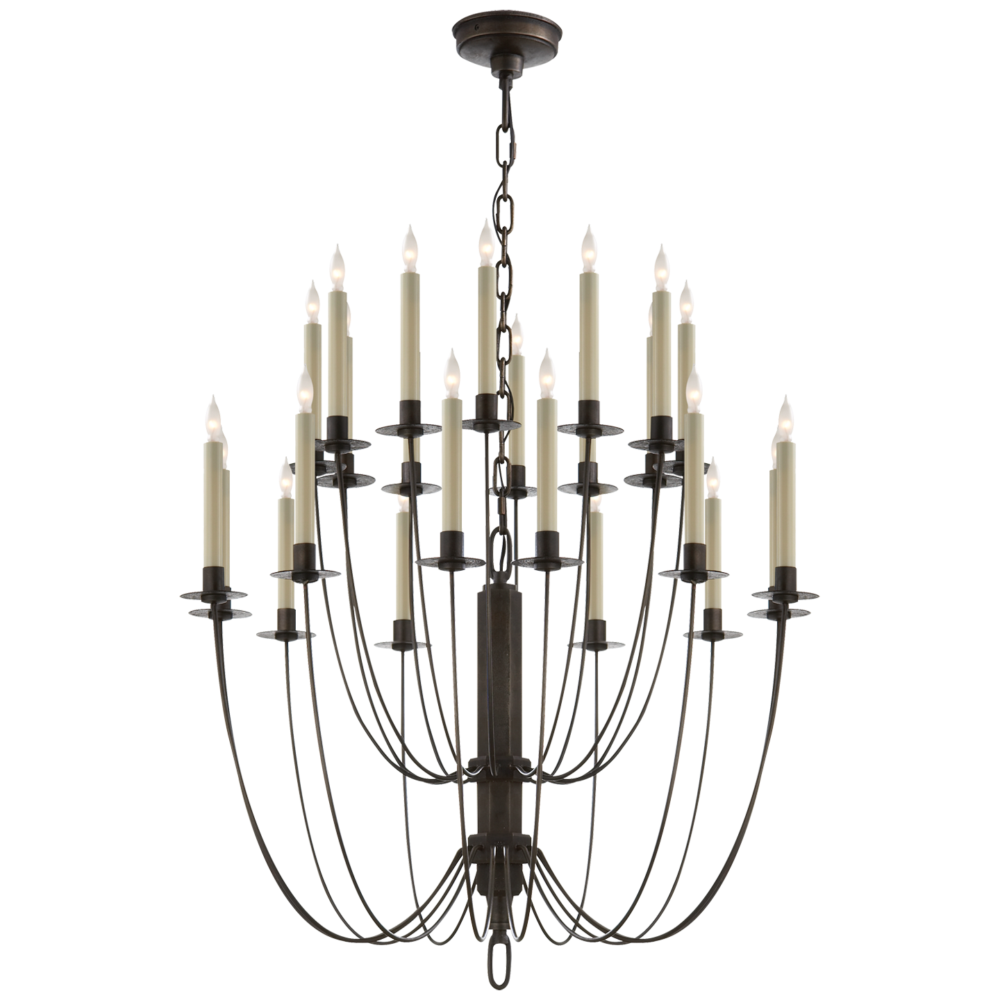 Erika Two-Tier Chandelier - Aged Iron Finish