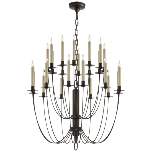 Erika Two-Tier Chandelier - Aged Iron Finish