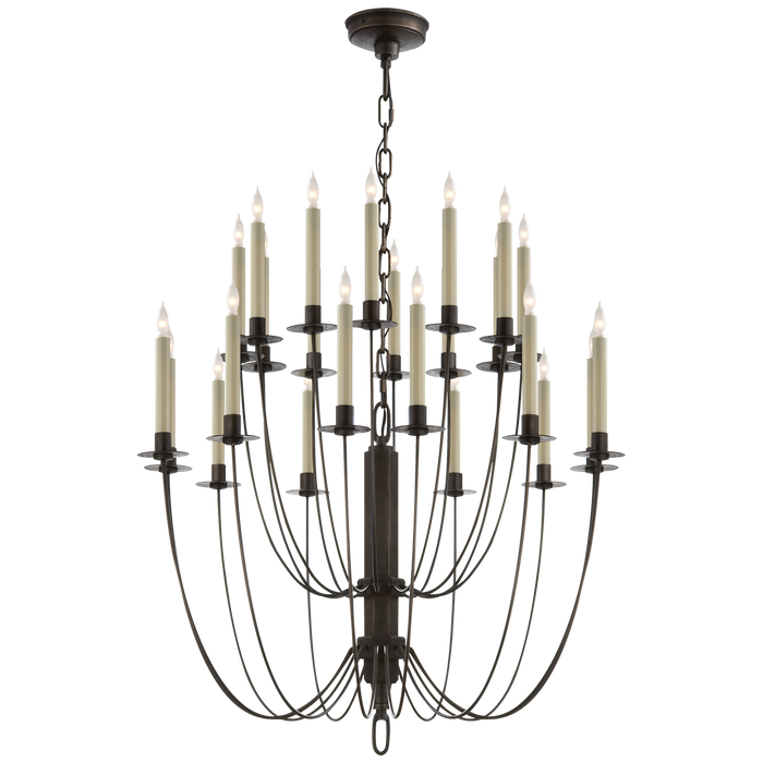 Erika Two-Tier Chandelier - Aged Iron Finish