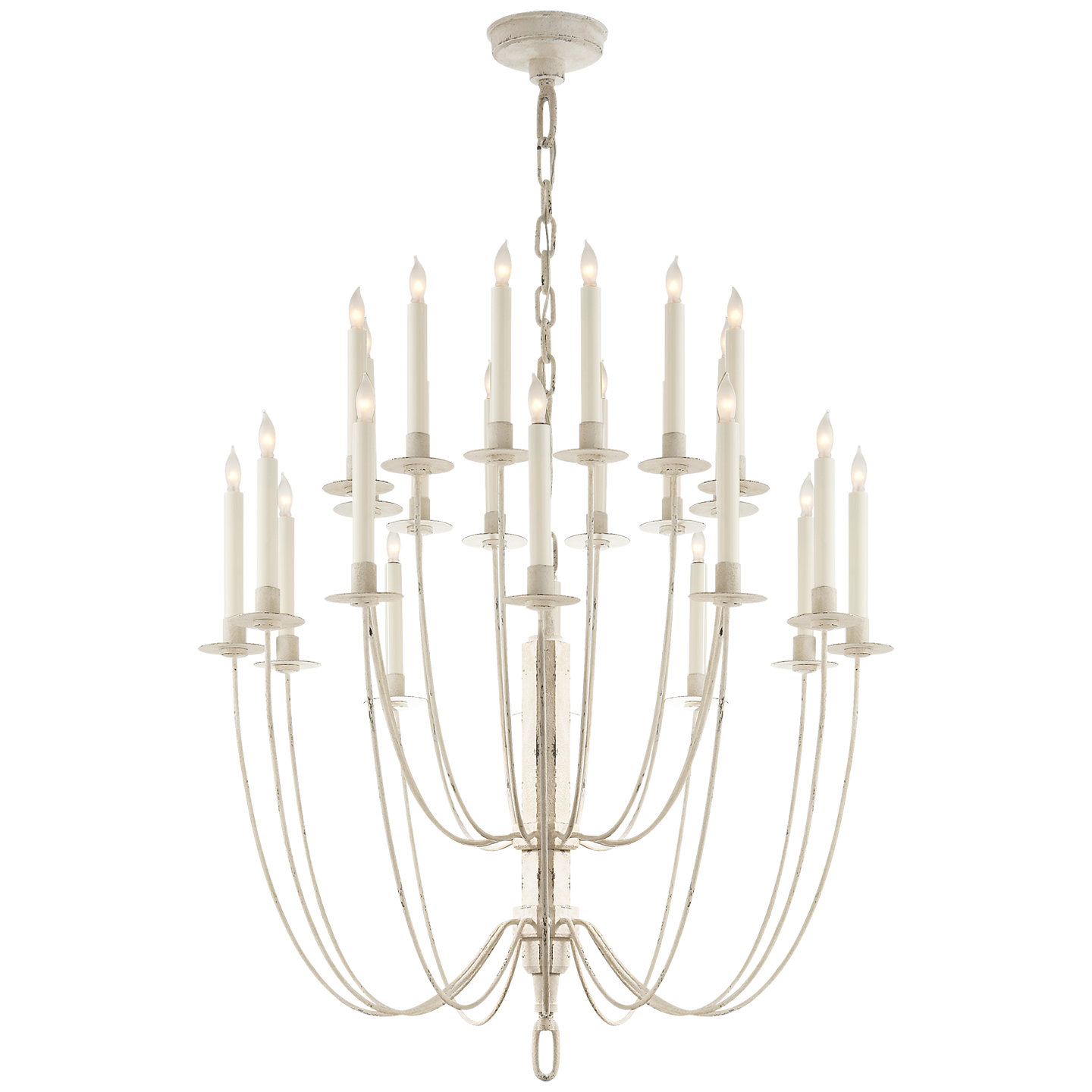 Erika Two-Tier Chandelier - Belgian White Finish