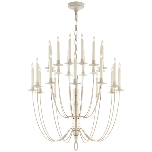 Erika Two-Tier Chandelier - Belgian White Finish