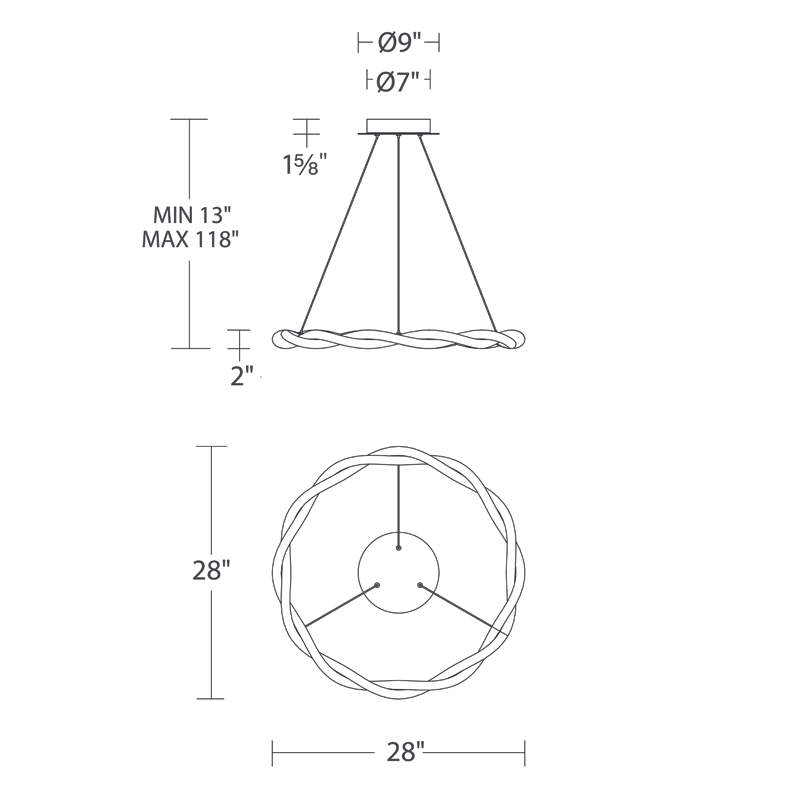 Escapade LED Chandelier - Diagram