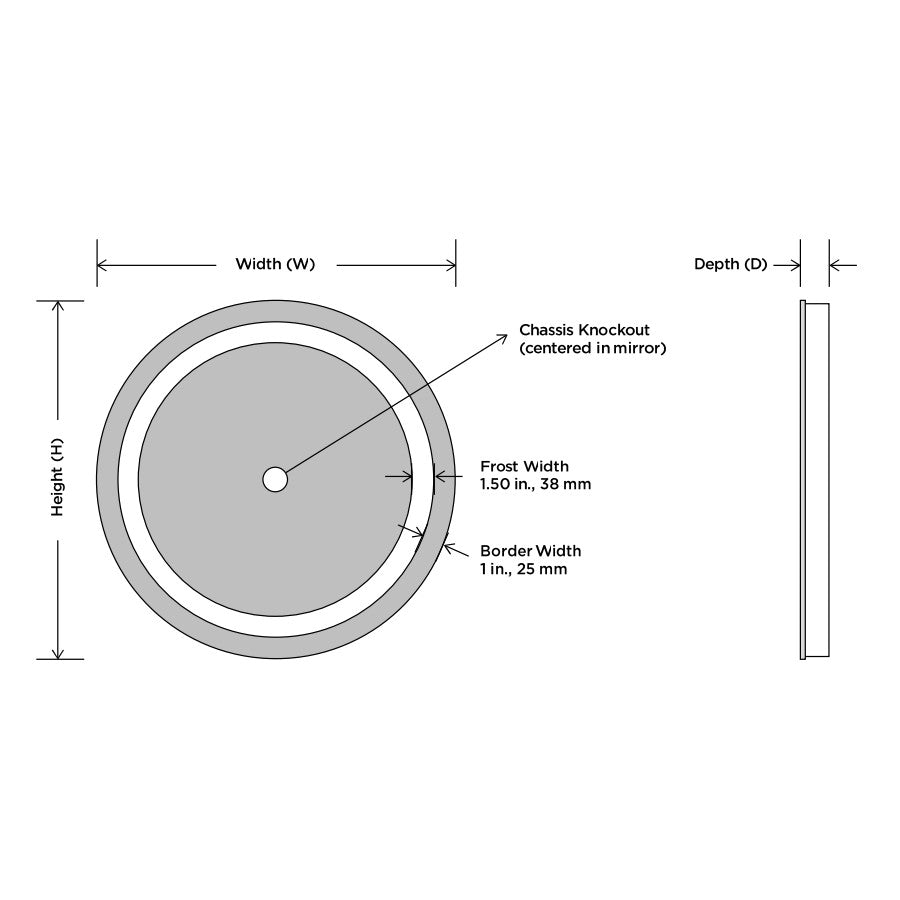 Eternity Lighted Mirror Diagram