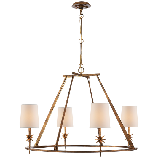 Etoile Round Chandelier - Gilded Iron Finish