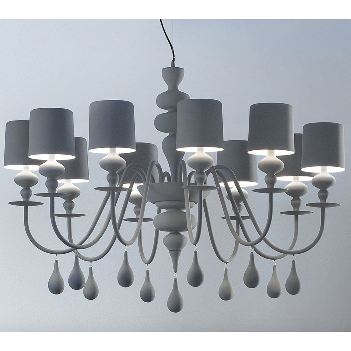 Eva 10 Light Chandelier - Dark Gray Finish