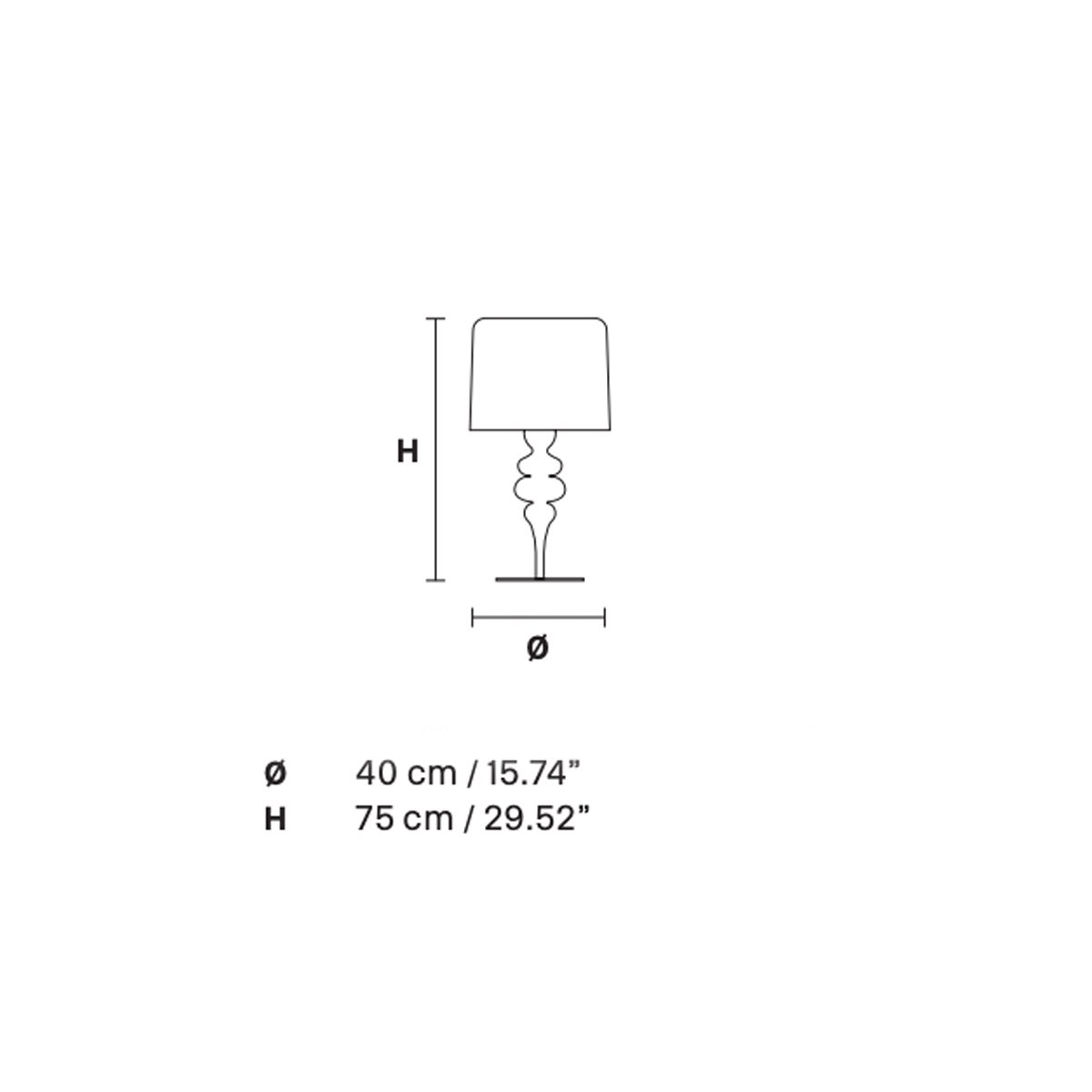 Eva 4 Light Table Lamp - Diagram