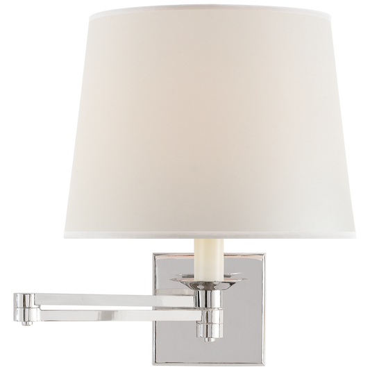 Evans Swing Arm Sconce - Polished Nickel Finish