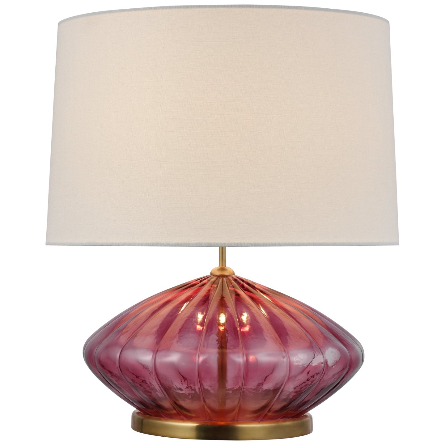 Everleigh Medium Fluted Table Lamp - Orchid Glass